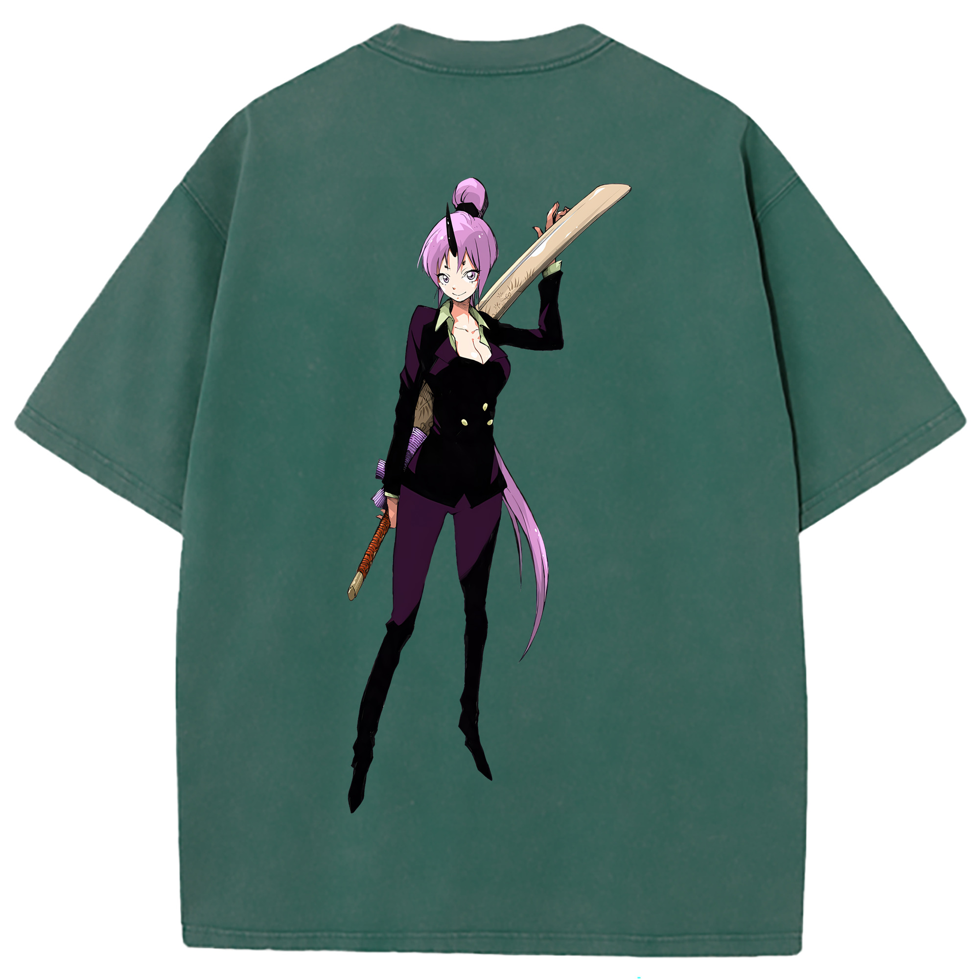 （画像用） 転スラ Regarding Reincarnated to Slime 綿100% ヴィンテージ風 半袖Tシャツ（背面プリント）